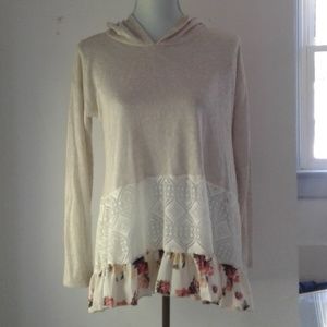 #11- Long Sleeve Hoodie with Ruffles + Pattern